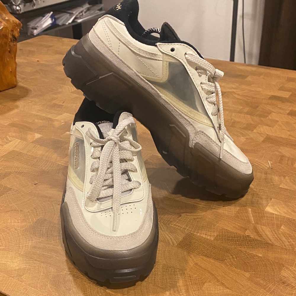 Reebok Cream and Black Athletic Shoes